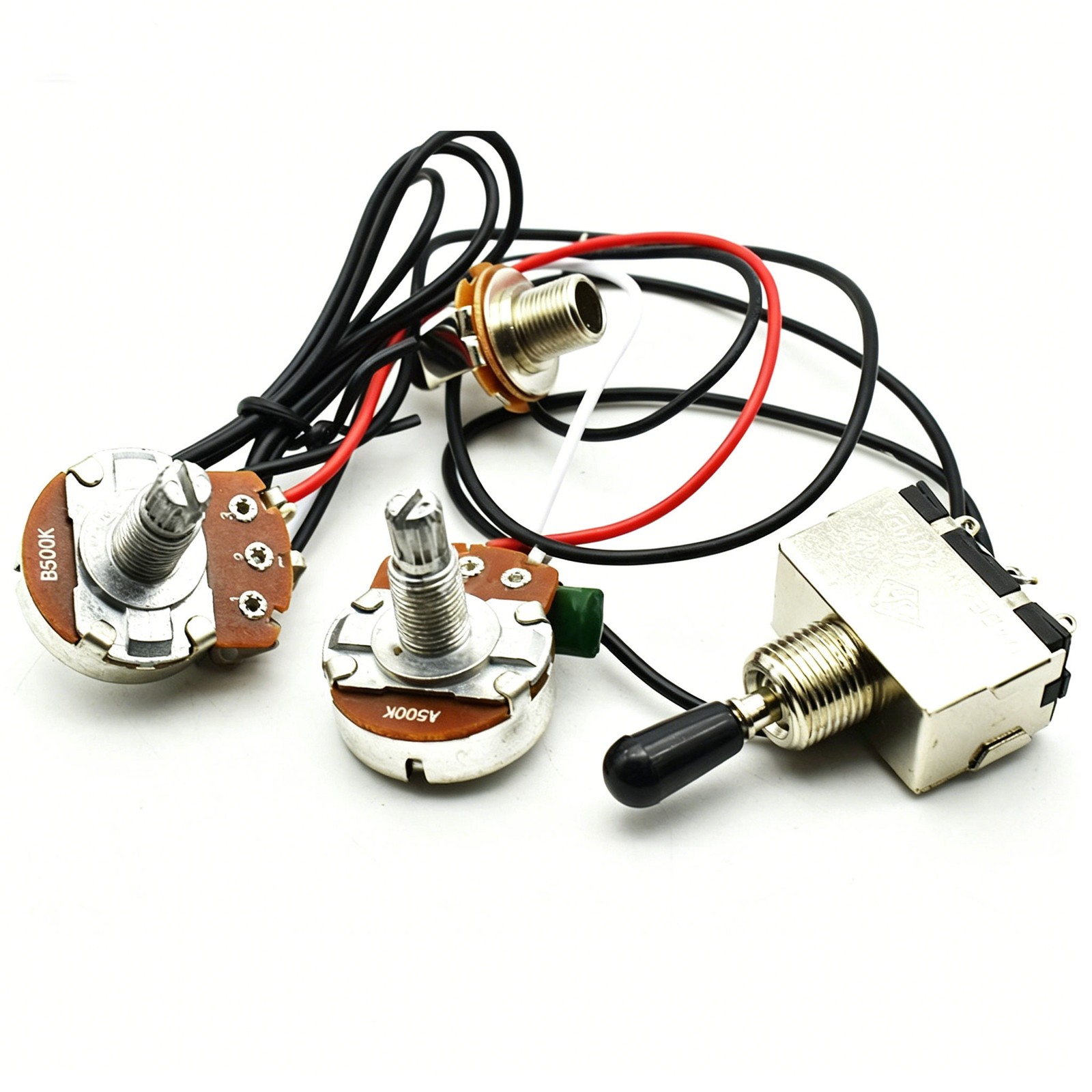 3 Way Toggle Switch 1 Volume 1 Tone 500K Pots Guitar Wiring Harness Kit NEW