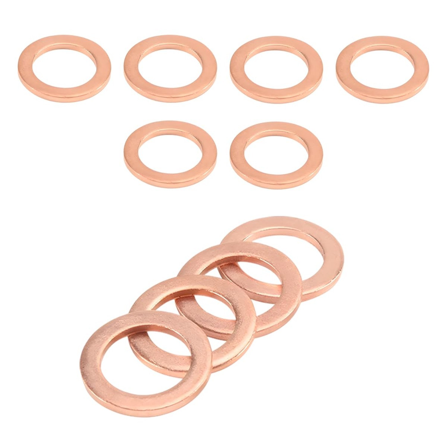 10 PCS Oil Drain Plug Gasket, 14mm Copper Coolant Seal Rings Car Oil Crush Wa...