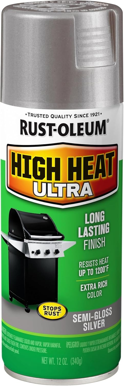 Rust-Oleum High Heat Ultra Spray Paint 12oz Silver