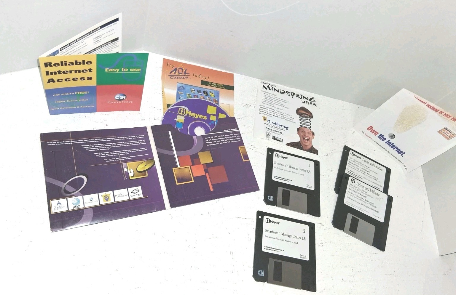 Hayes Smartcom Message Center LE CD + Floppies Driver Utilities Win95 Lot