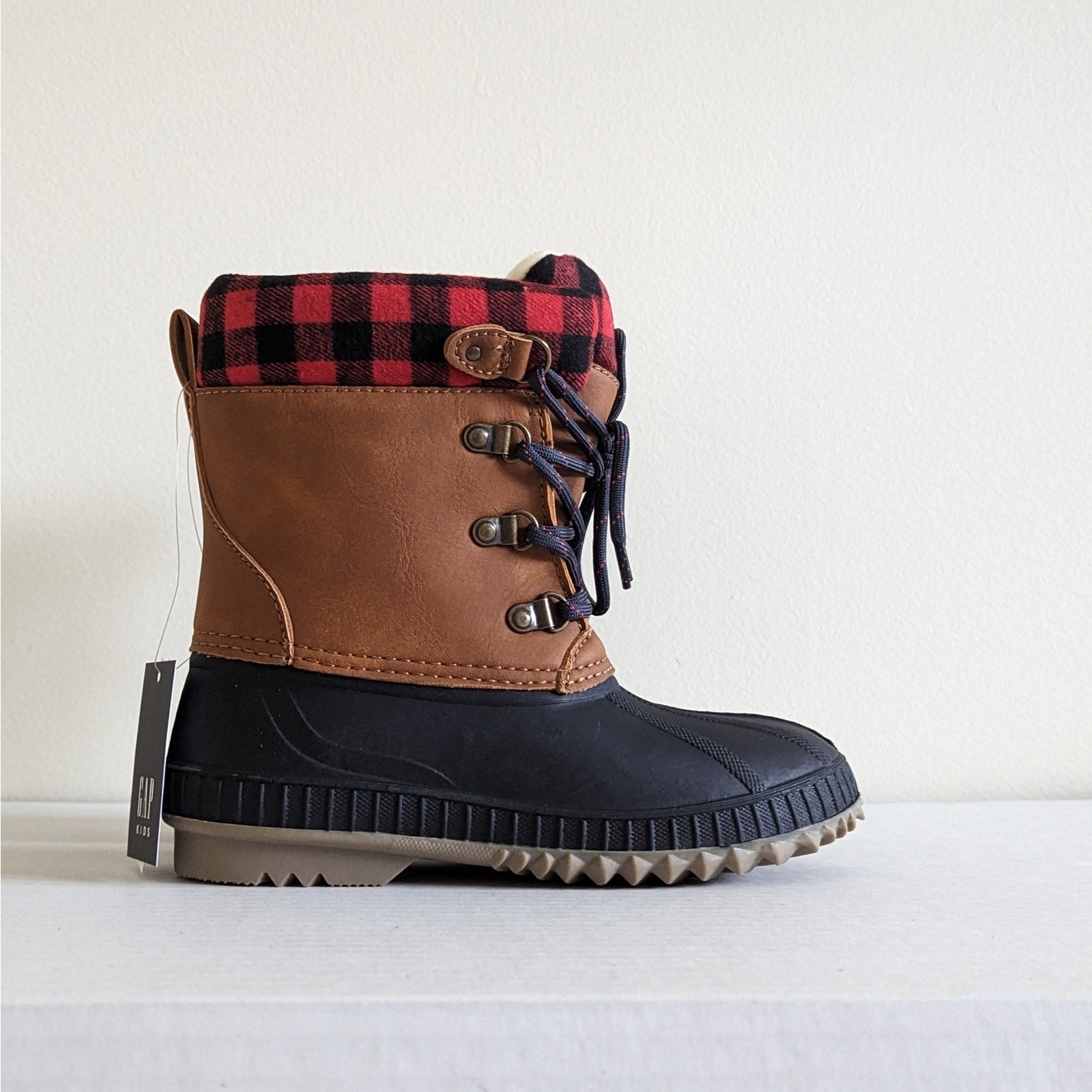 NWT Gap Kids Duck Boots Size 1/2 Youth Winter Snow Boots Lace Up Thinsulate