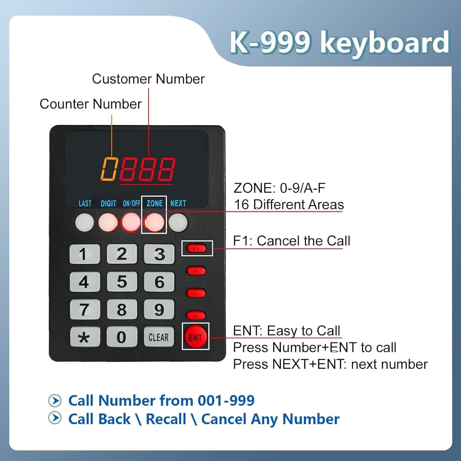 Queue Calling System Pager Call - Take A Number System Waiting Number System