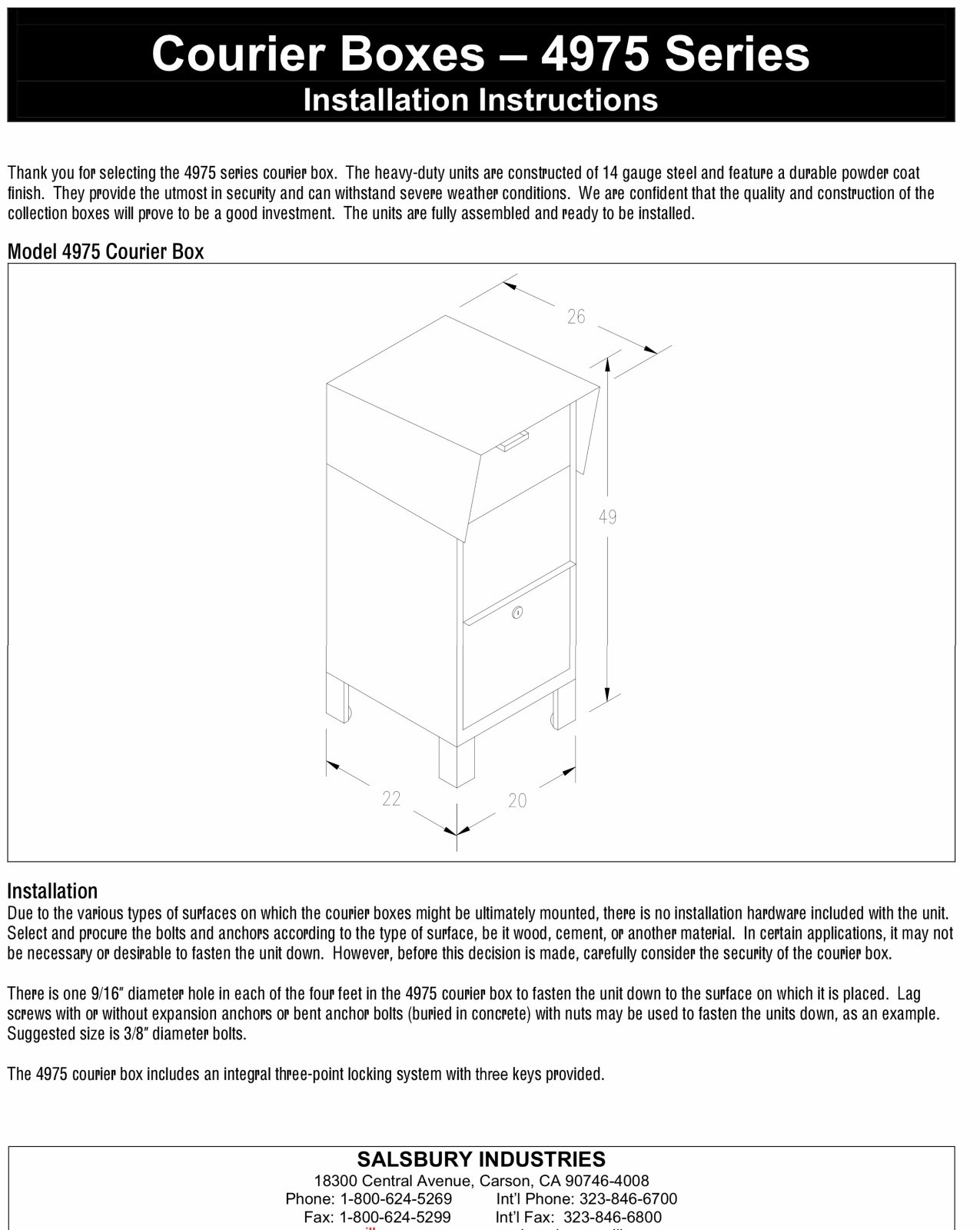 Parcel Box Package Letter Mailbox Secure Courier Lock Box 4 Amazon UPS FedEx