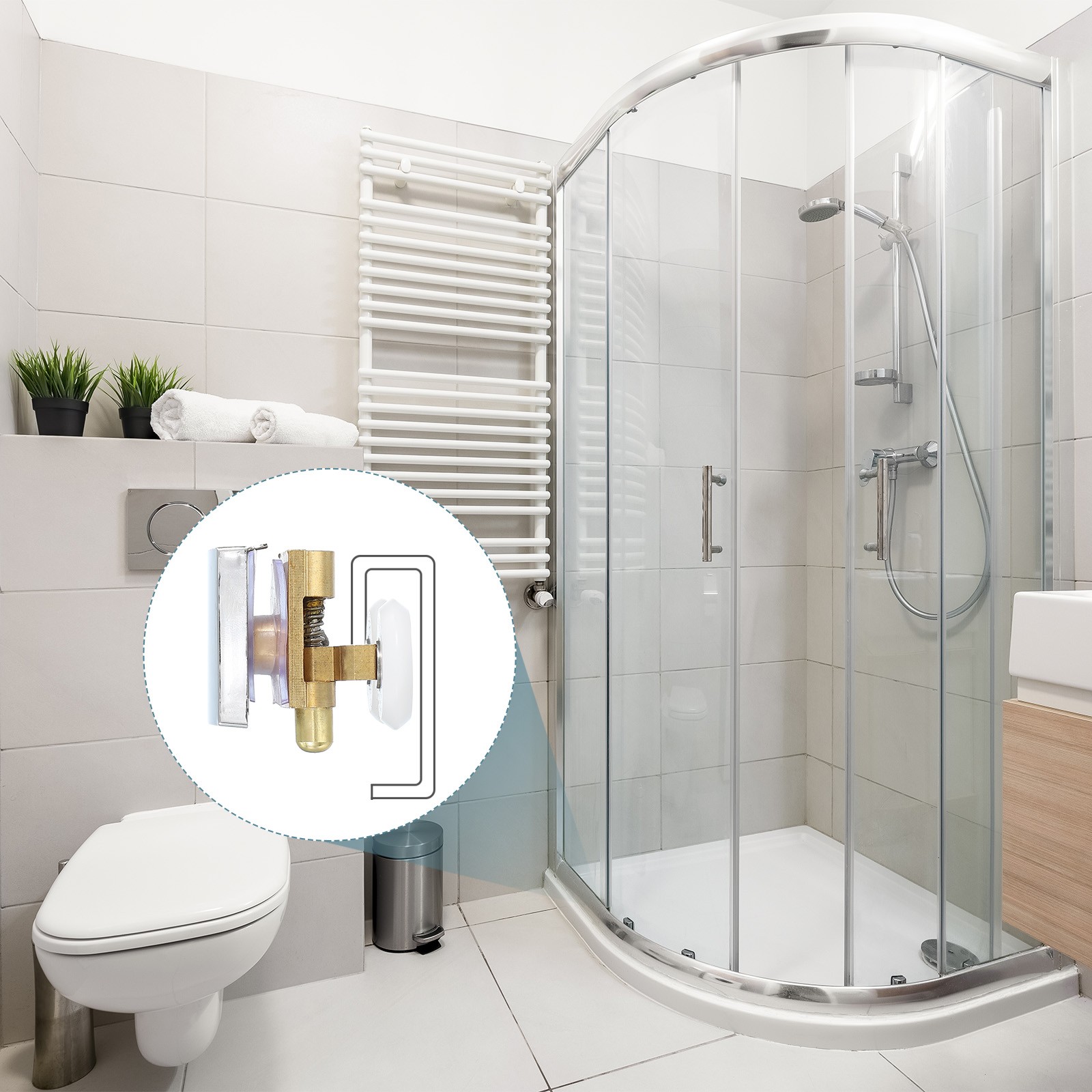 25mm Double Shower Door Rollers Copper Bottom Wheels Copper Tone