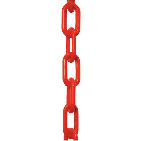 Zoro Select 30005-50 Plastic Chain, Red, 50 Ft Length, Gloss, 30005-50