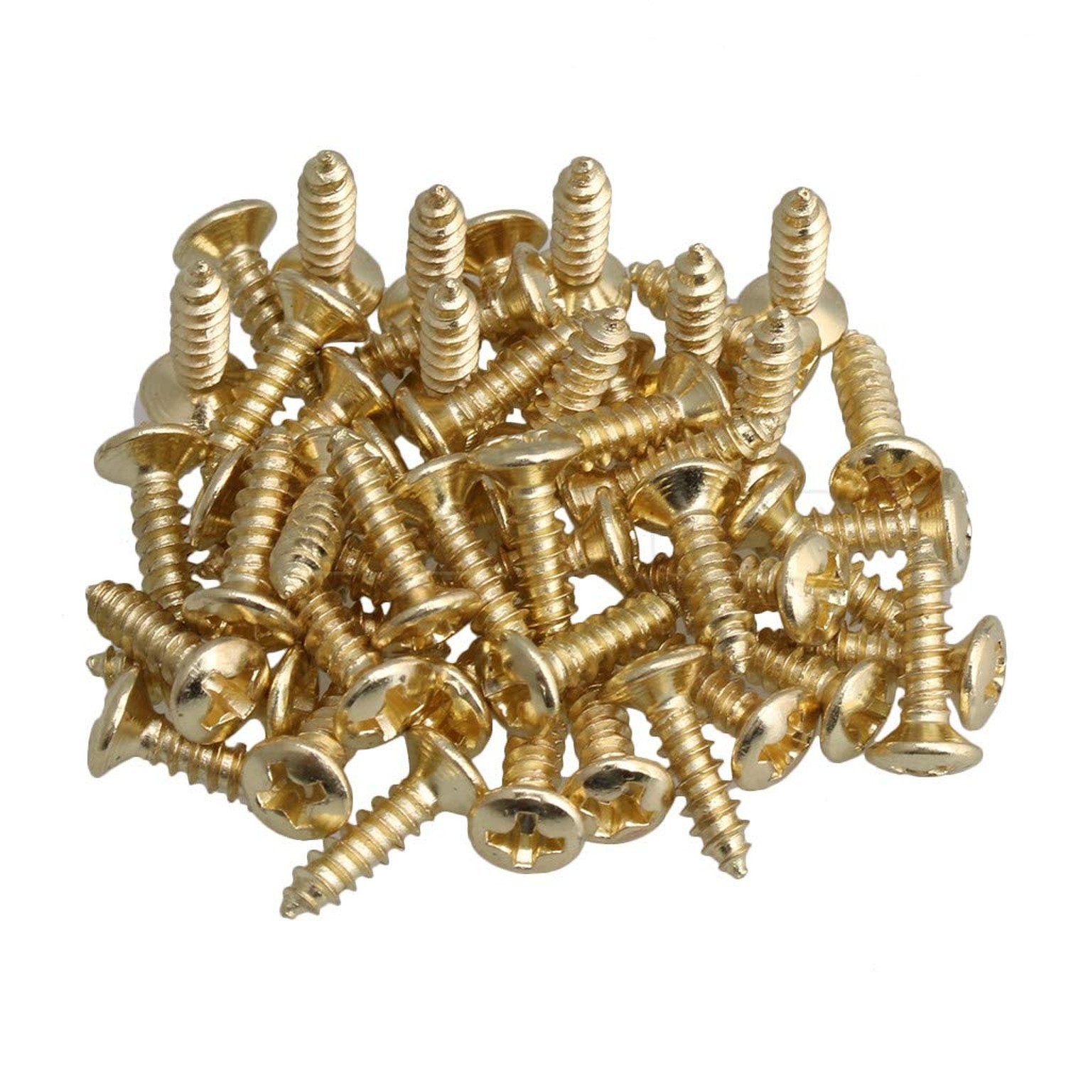 Pack of 50 Gold Electric Guitar Pickguard Backplates Mounting Screws, Electri...