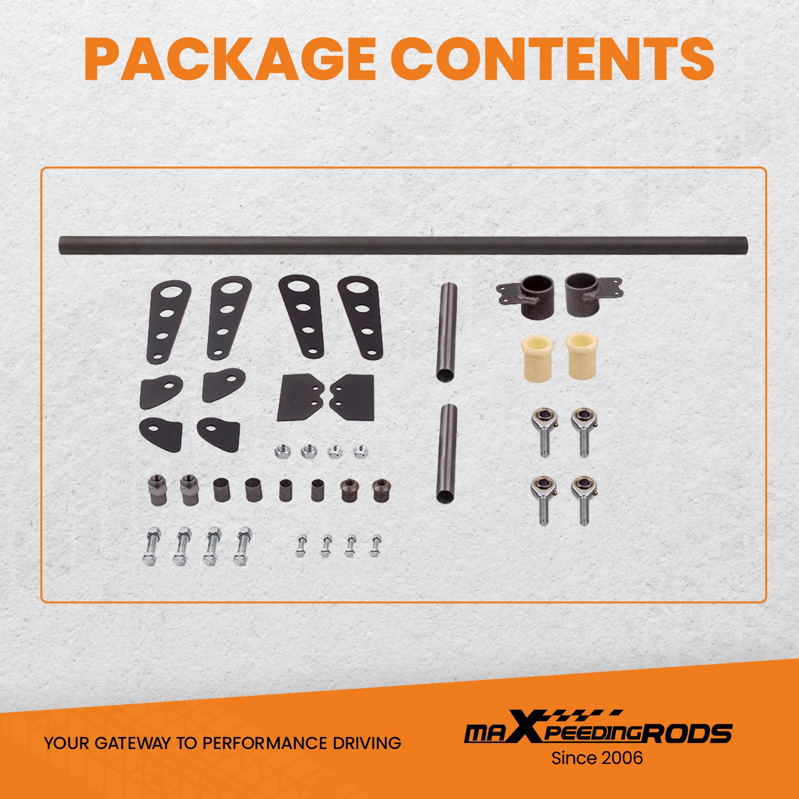 Anti-Roll Bar Kits 36" Chromoly Frame Rail Width 10.2" Arms 1" diameter