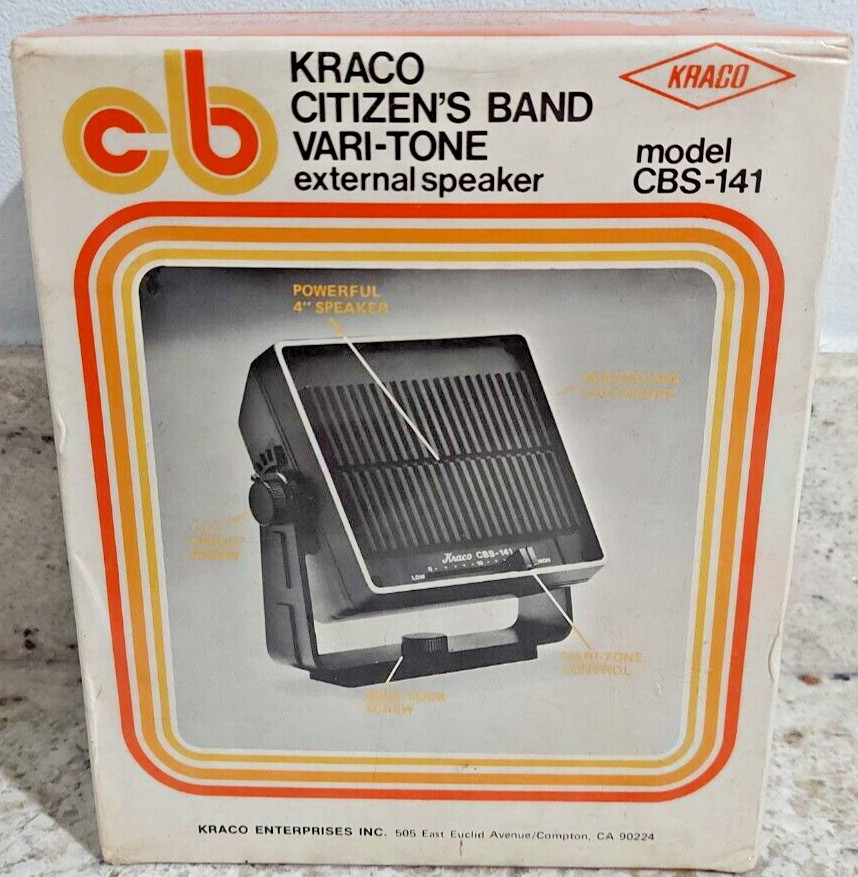 NEW SEALED Vintage Kraco Citizen's Band Vari-tone External Speaker CBS-141