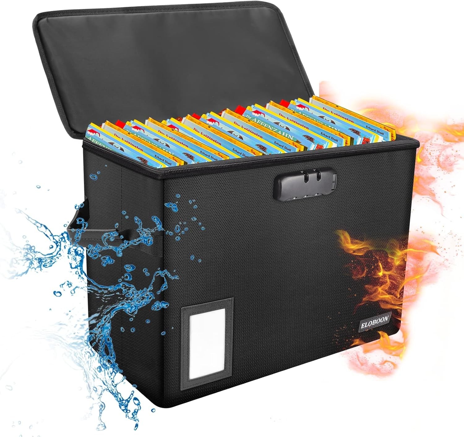 Heavy-Duty Fireproof Comic Book Storage Bin with Lock, Moisture-Proof Protection