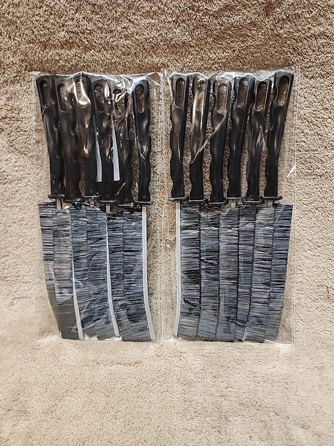Lot of 2:  Six Piece Crevice Cleaning Brush Set - Multifunctional Gap Brush