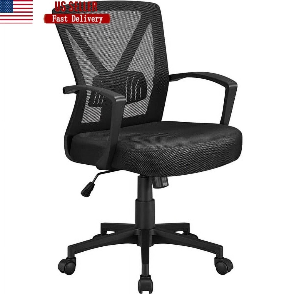 Adjustable Ergonomic Mesh Office Chair W/ Wheels Lumbar Support Home Office New