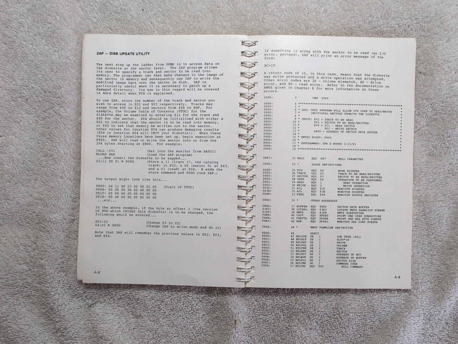 Beneath Apple DOS 1981 Quality Software Don Worth Pieter Lechner