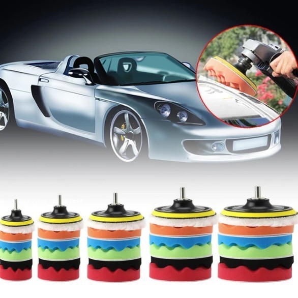 8Pcs 5 Inch Polishing Pads Sponge Waxing Foam Buffing Kit Car Polisher for Drill