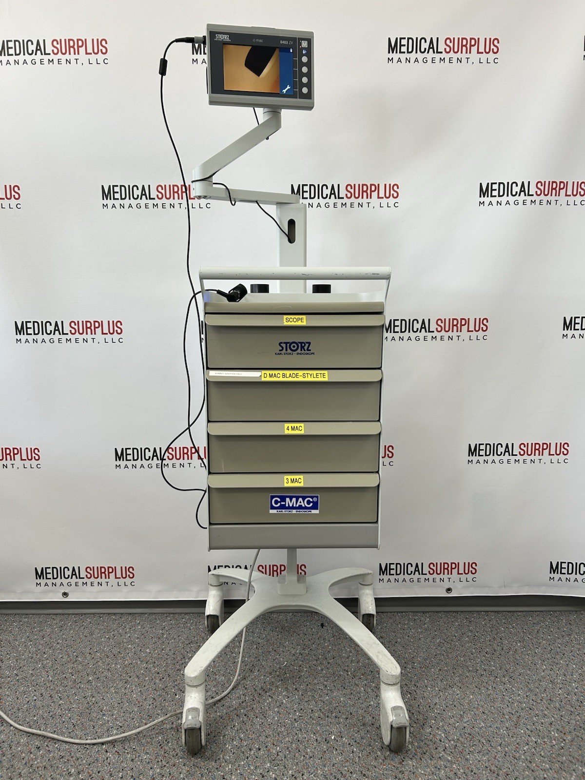 Karl Storz C-MAC Monitor 8403 ZX With Cart And Accessories