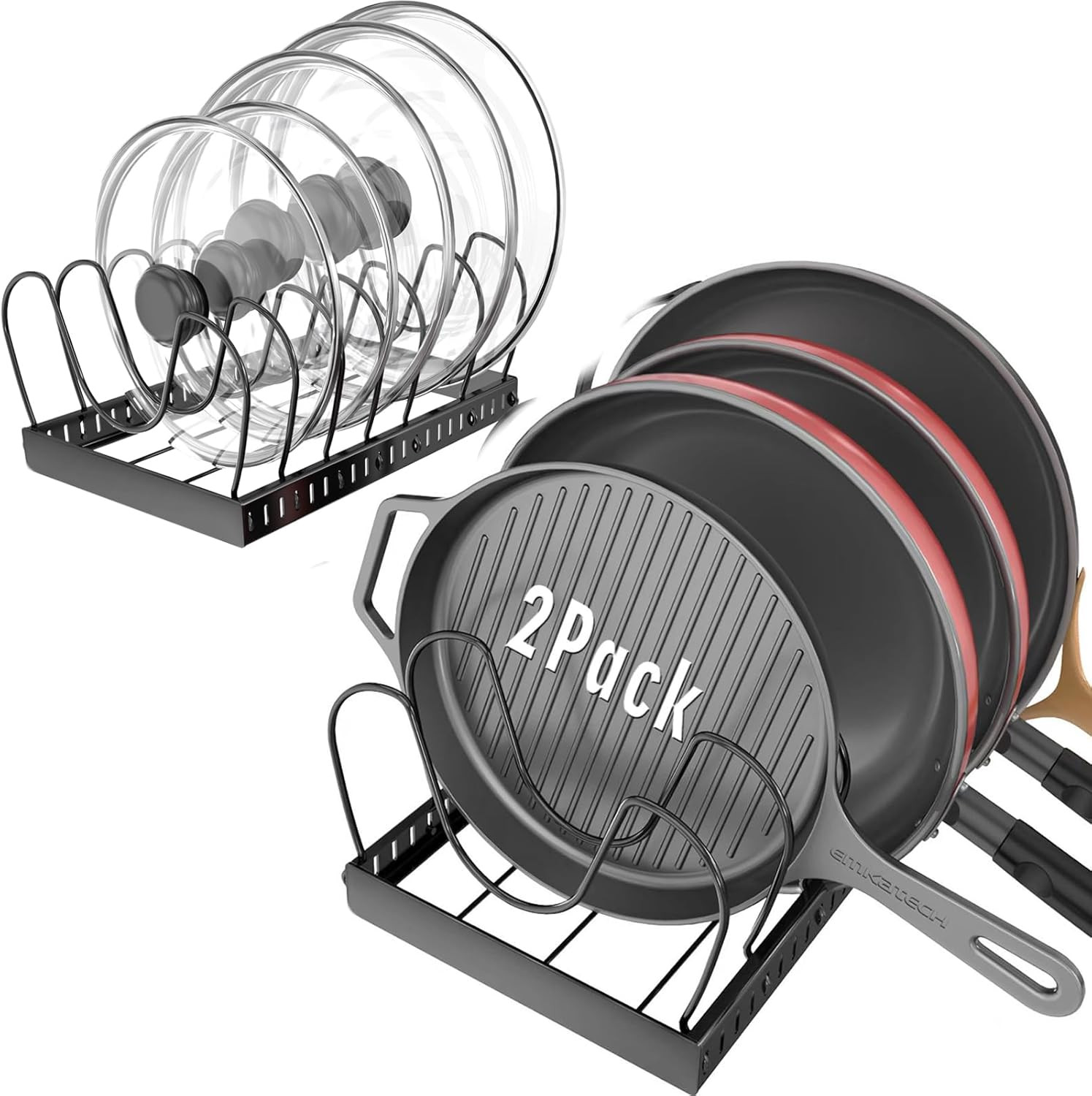 2PACK Pot Lid Organizers inside Cabinet for Kitchen, Pots and Pans Organizer und