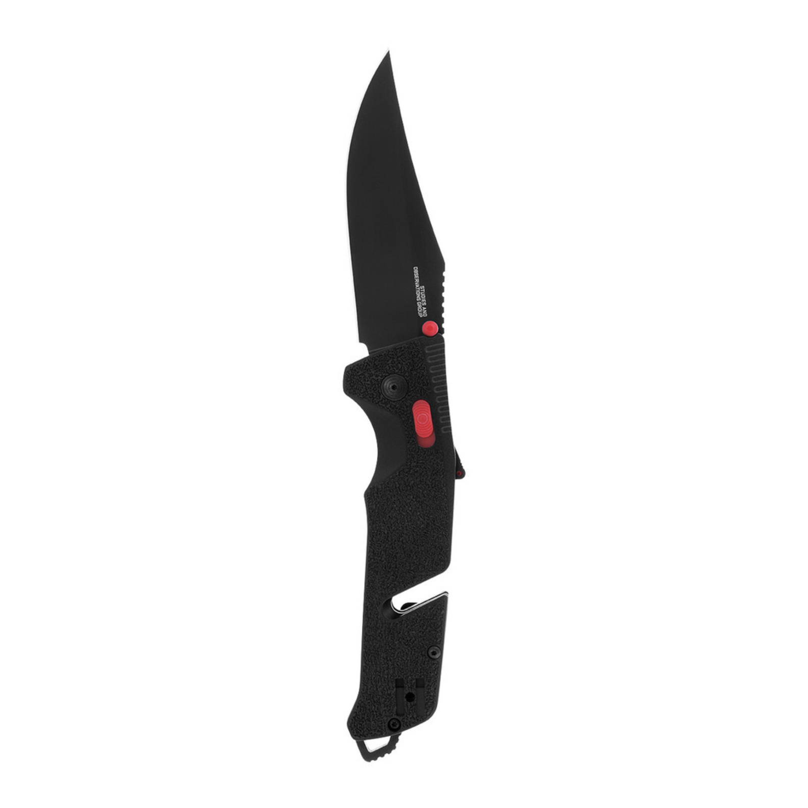 SOG Trident AT Ambidextrous Professional Straight Black and Red Folding Knife