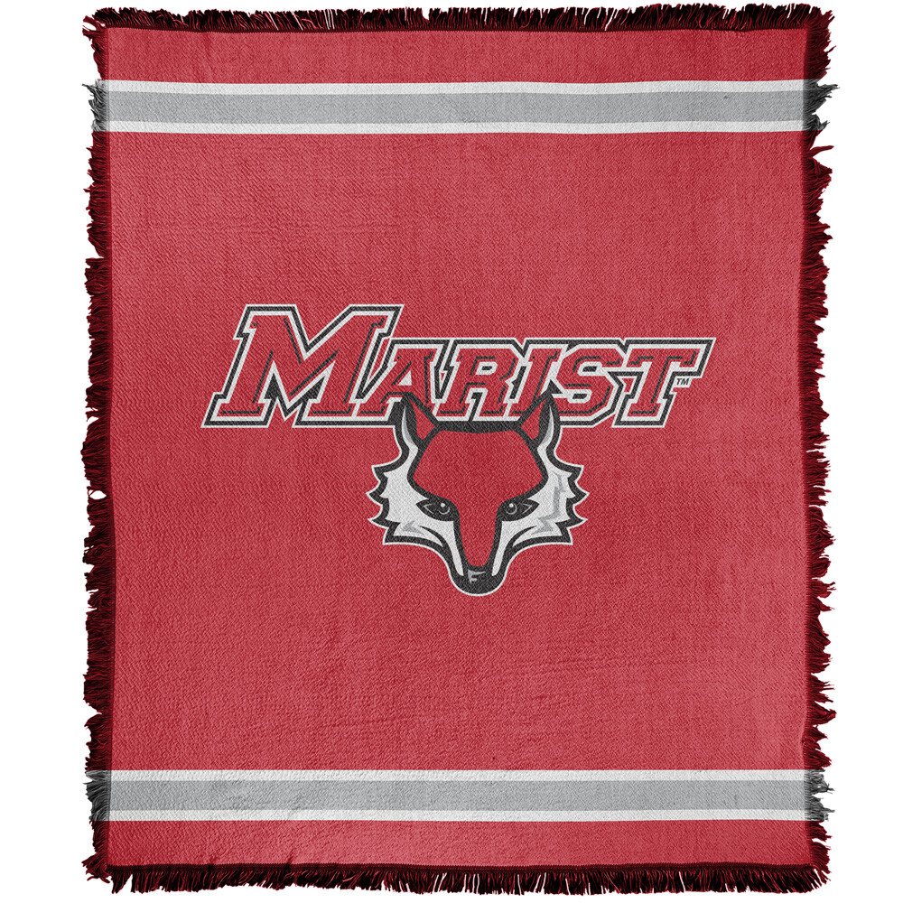 Marist College Blanket, 50"x60" Primary Logo Woven Cotton Blend Throw Blanket