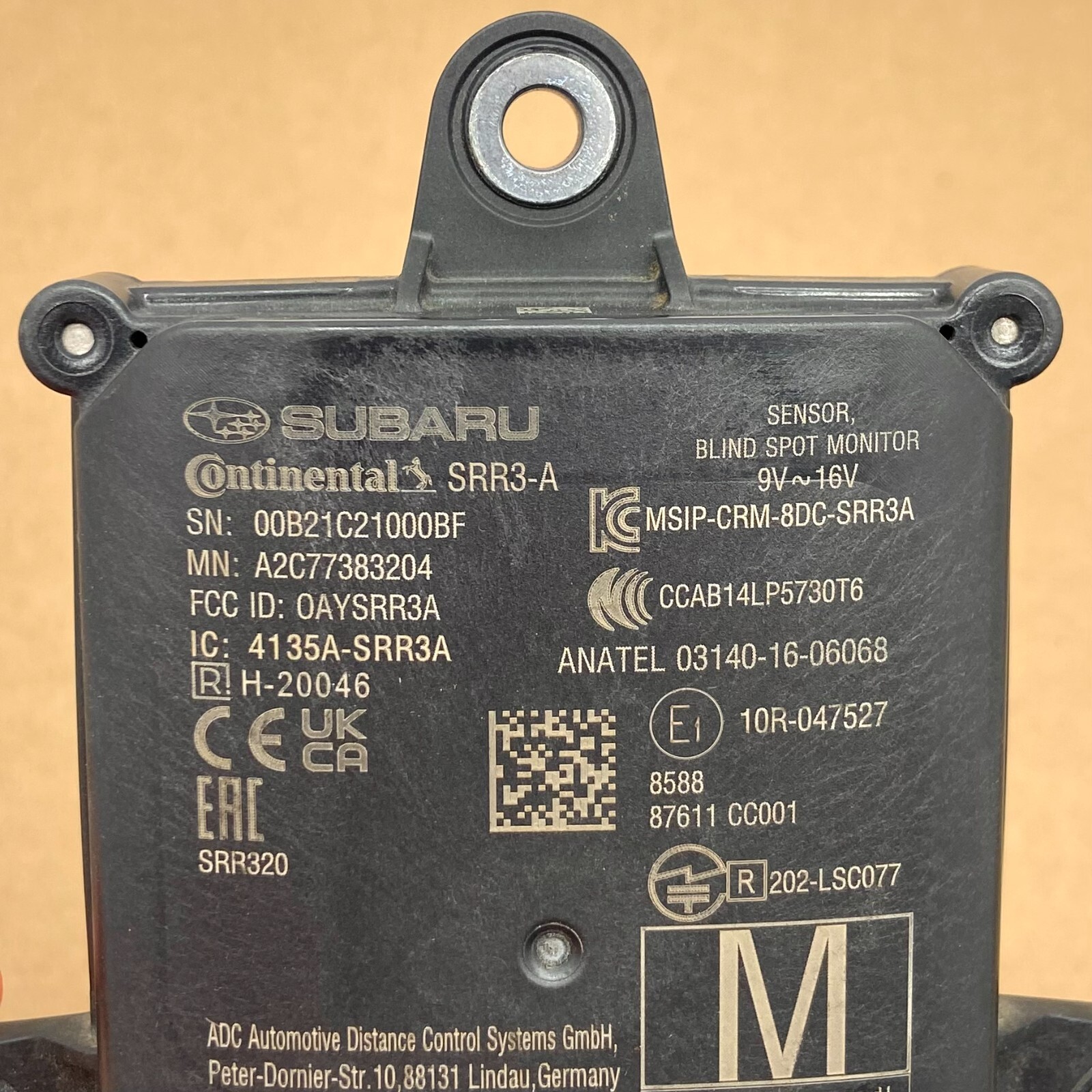 OEM 22-23 Subaru BRZ Blind Spot Radar Unit Object Sensor Module 87611-CC001