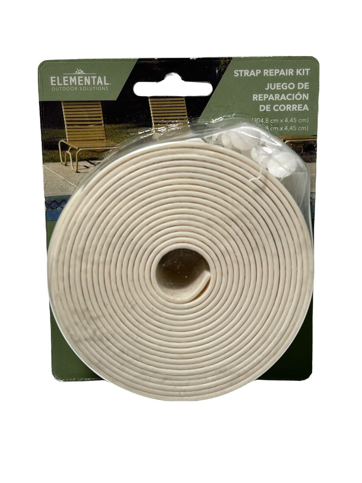 Elemental Strap Repair Kit For Outdoor Furniture 10 Feet X 1.75 Inches 10 Plugs
