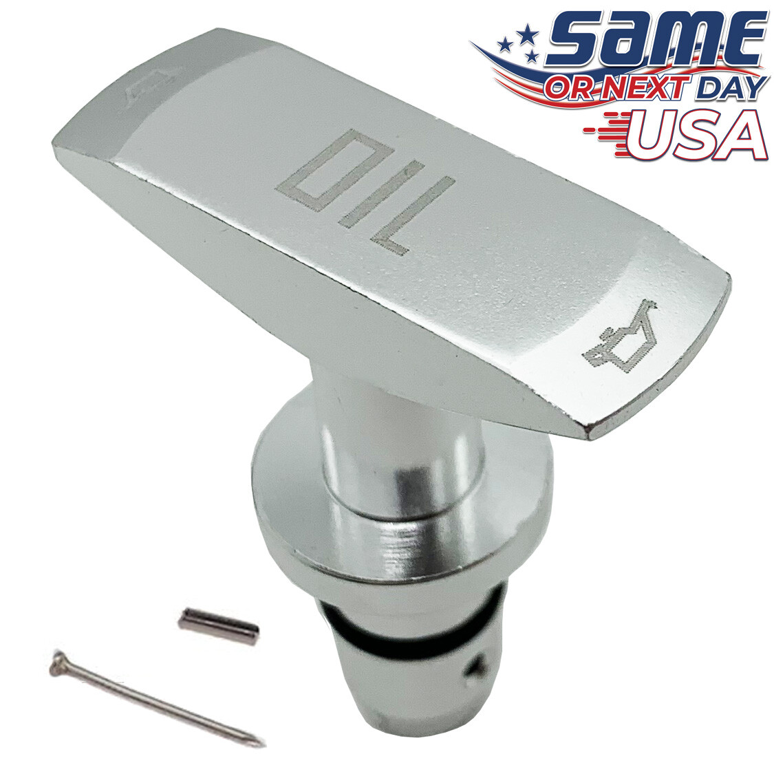 SILVER CHROME Oil Dipstick Handle for MOST Ford Dodge Chrysler Jeep Chevrolet V8