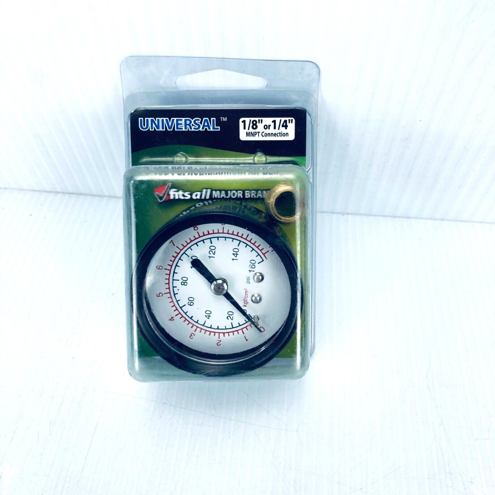 Universal 2" Pressure Gauge 0 to 160 PSI 1/8" Back Mount W/Brass Bush To 1/4"