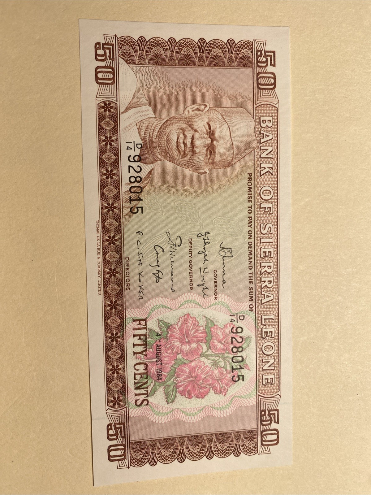 1984 Sierra Leone 50 Cents Uncirculated Free Shipping