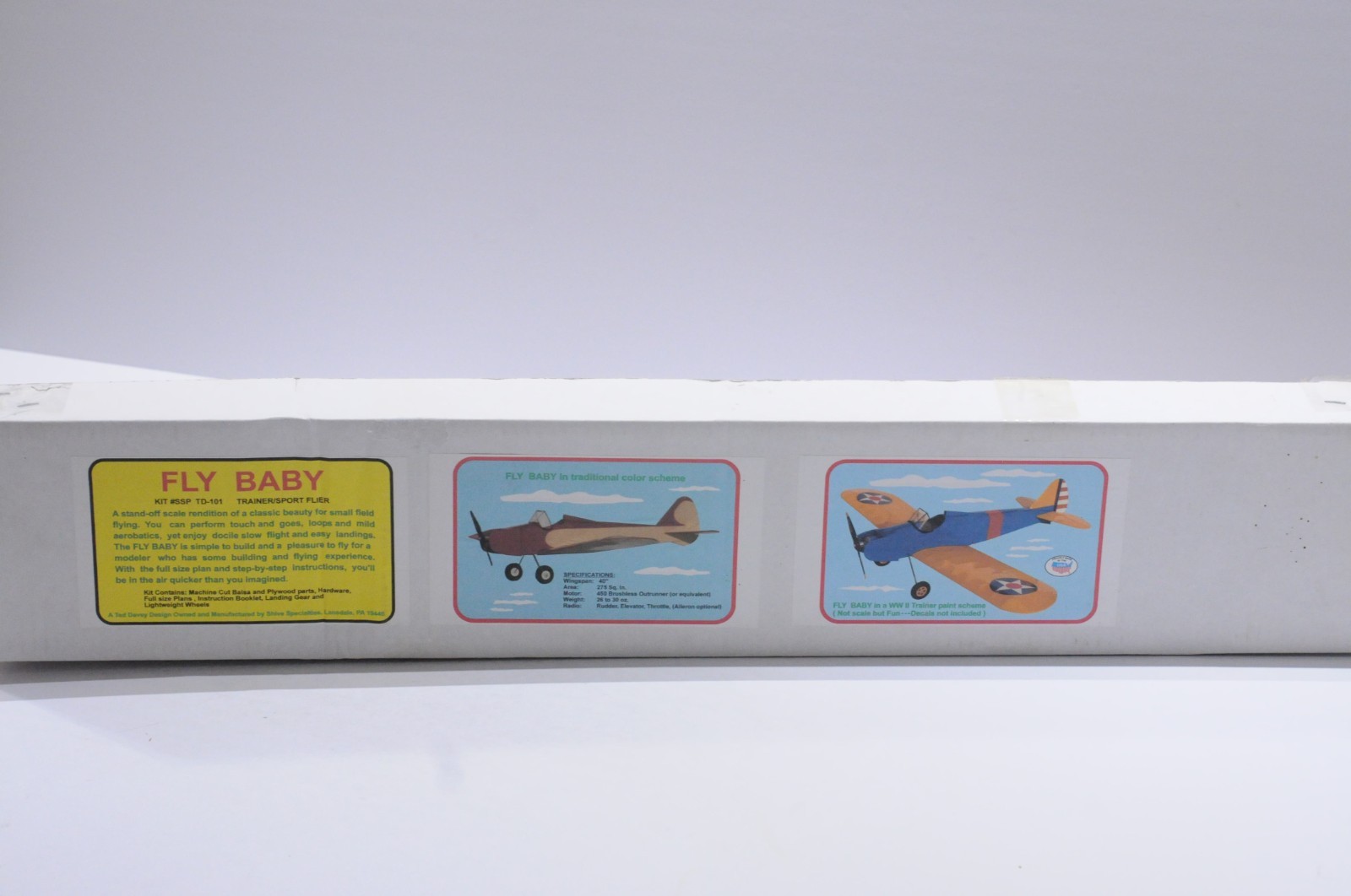 SHIVE SPECIALTIES FLY BABY TRAINER SPORT R/C PLANE BALSA KIT 40” WING SPAN NEW