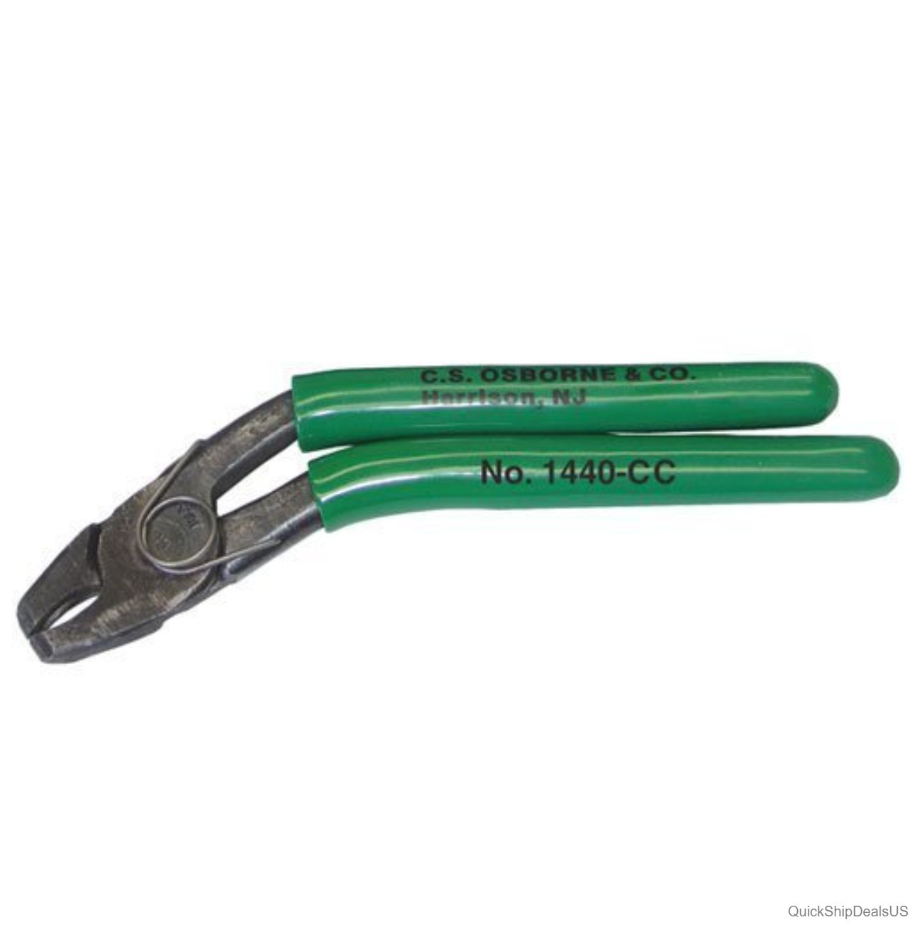 Hog Ring Plier Bent Handle Closing Spring Alloy Steel Ergonomic Grip Green