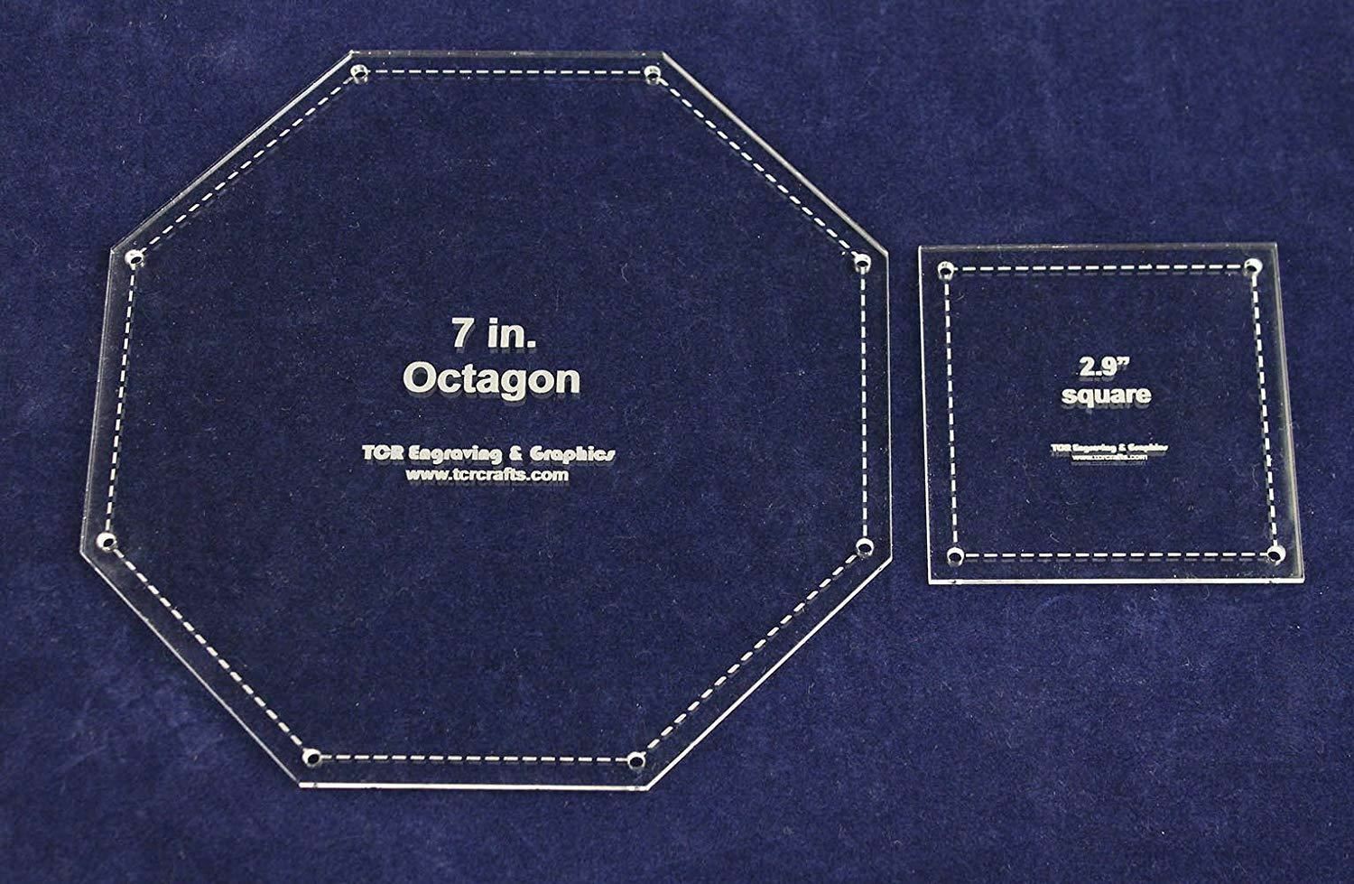 Matching Square/Octagon Set Templates. 7 Inch - Clear 1/8 Inch Thick