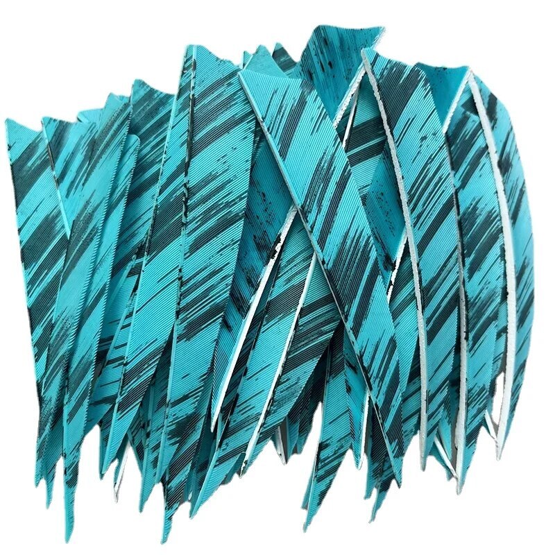 50pcs 4" Shield Arrow Feather Lake Blue Fletches RW For Traditional Bow Arrow