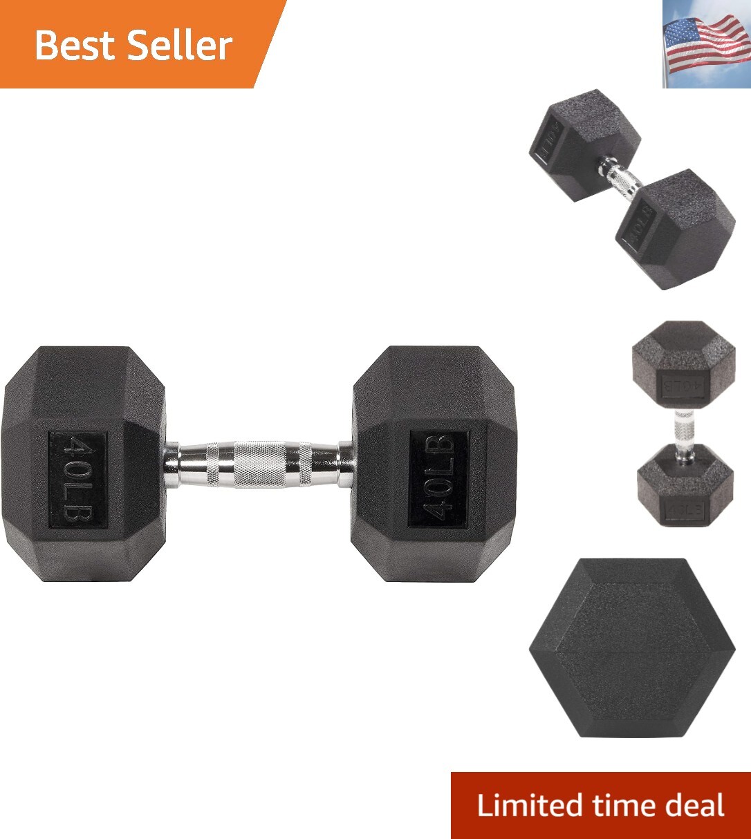 Colored Rubber Encased Dumbbell, Pairs or Sets, Multiple Packages