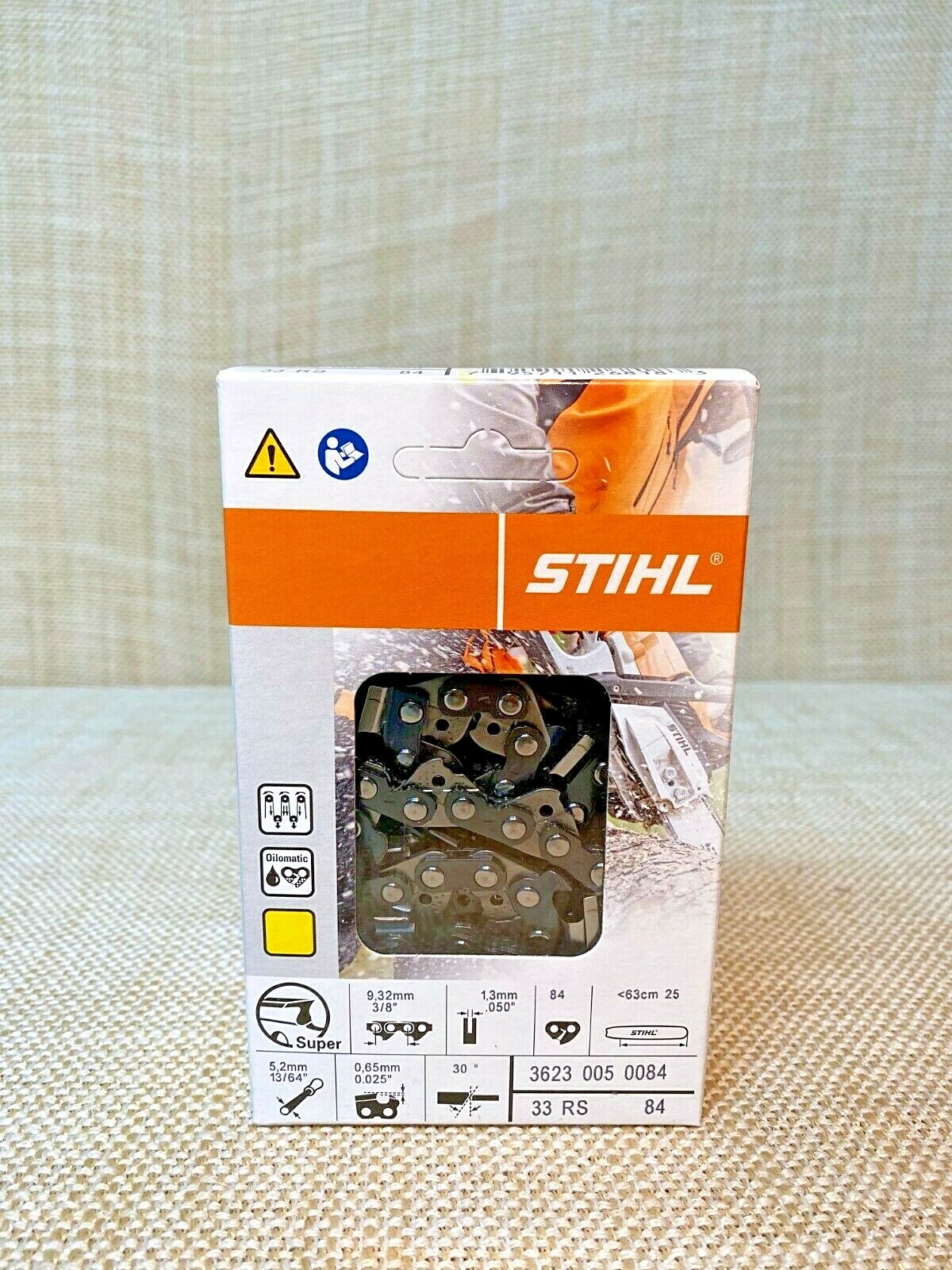 Stihl 3623 005 0084 Chainsaw Chain 33RS 84, 3/8" Pitch, .050Gauge, 84DL, 25"