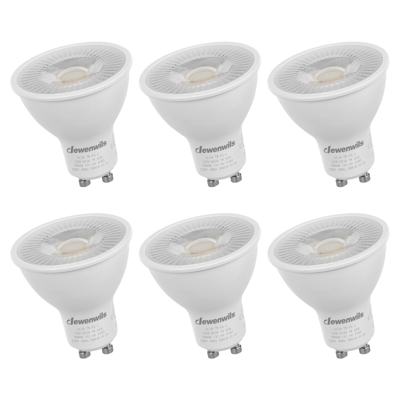 DEWENWILS 6-Pack GU10 LED Dimmable Bulb,Warm White Track Light Bulb,7W LED Bulbs
