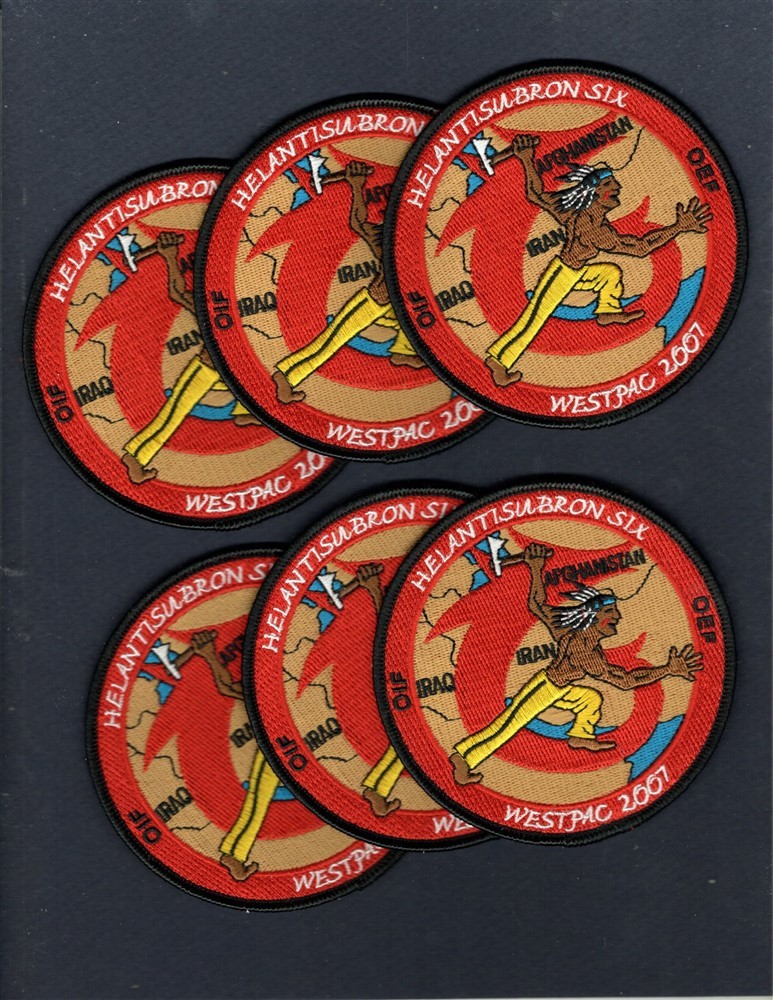 Dealer Lot HS-6 INDIANS WESTPAC 07 OIF OEF US NAVY Squadron Cruise Patch St of 6
