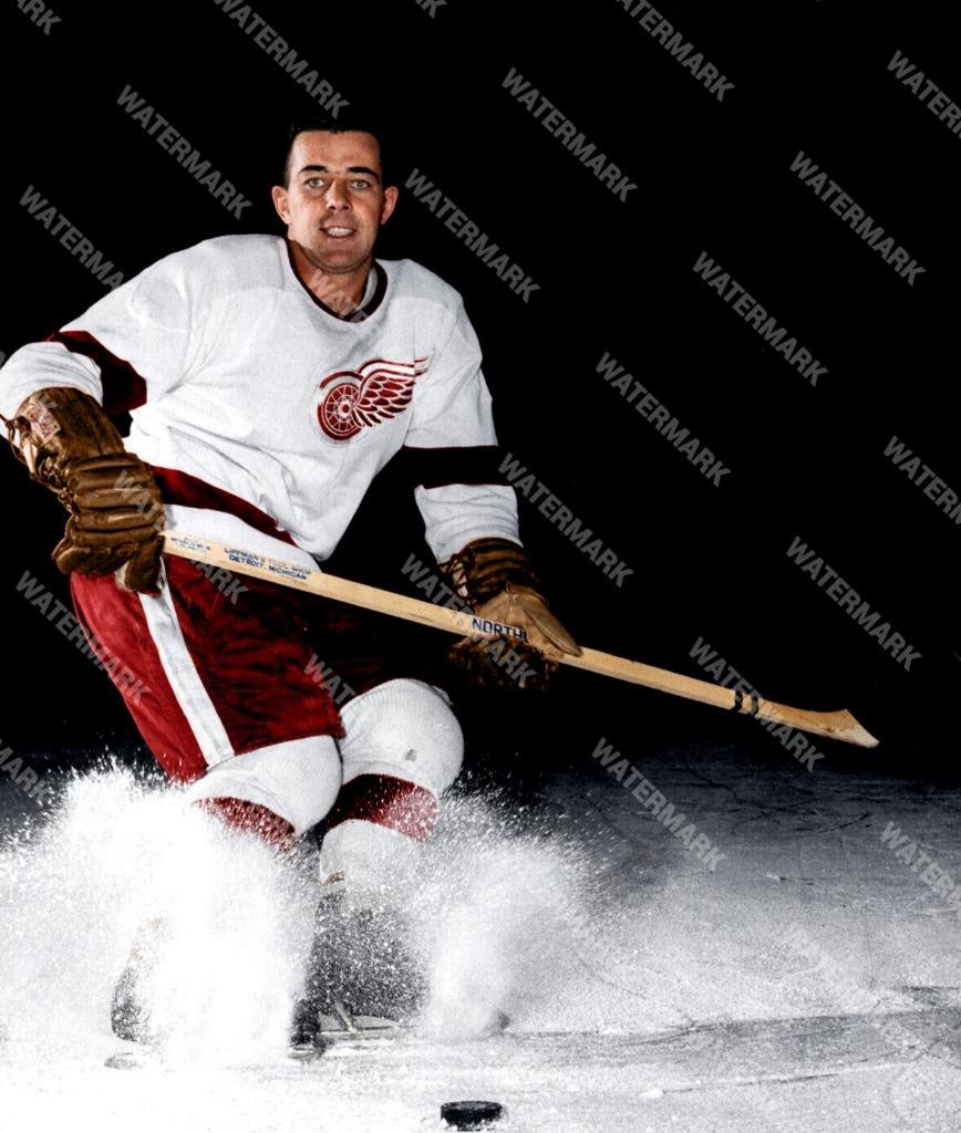 HF650 GORDON BUCKY HOLLINGWORTH - DETROIT RED WINGS 8x10 16x20 Colorized Photo
