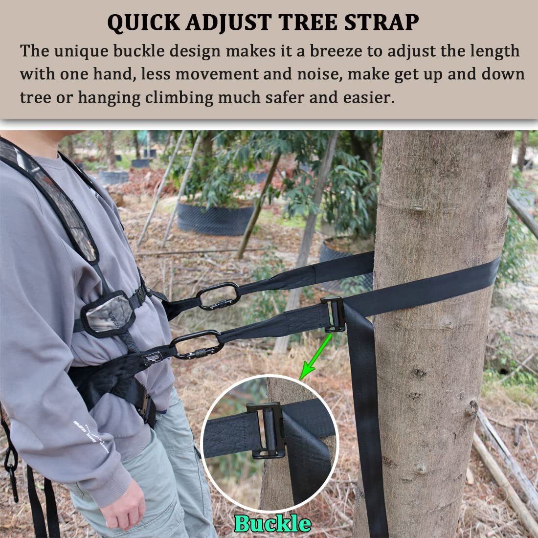 Adjustable Lineman’s Belt for Tree Climbing Hunting & Stand Setup
