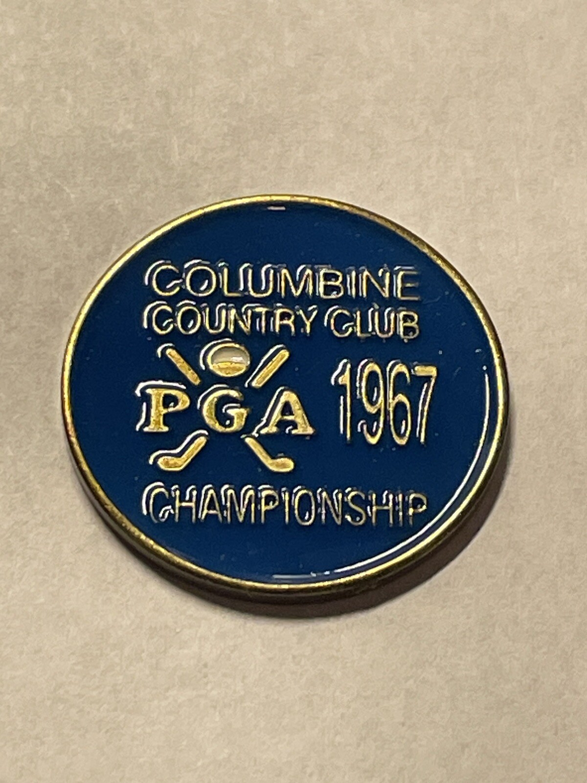 Vintage Rare 1967 PGA Championship 1" Coin Style Golf Marker - Columbine, C.C.