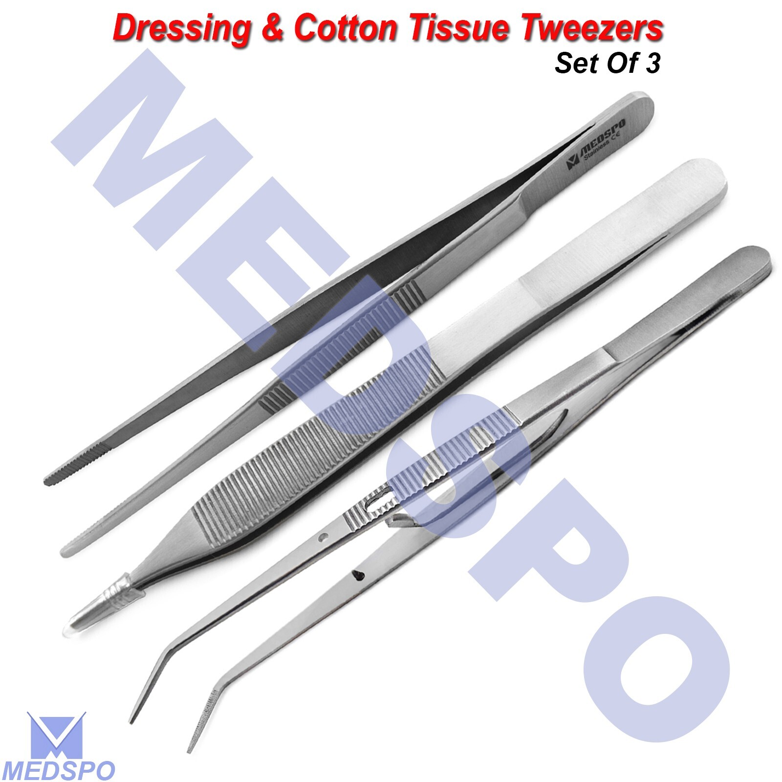 Dental Cotton and Dressing Adson Thumb Forceps Dissecting Self Lock Tweezers Set