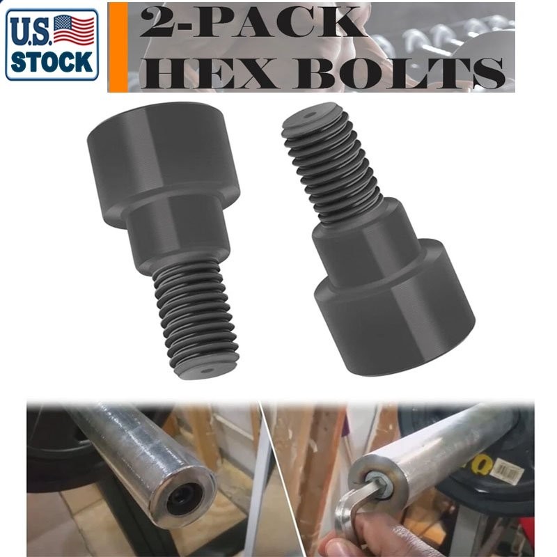 Replacement 2-Pack Hex Bolts for Olympic Bars Curl Bars Tricep Bars Dumbbell Bar