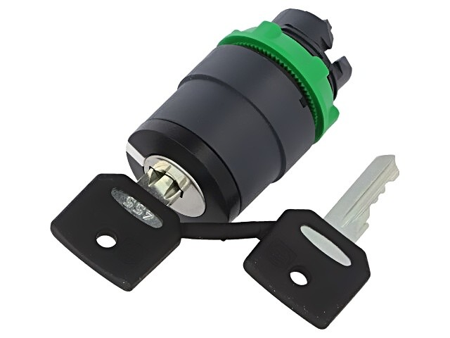 ZB5AG4 switch: rotary switch with key 22mm rod.Pos: 2 black SCHNEIDER E