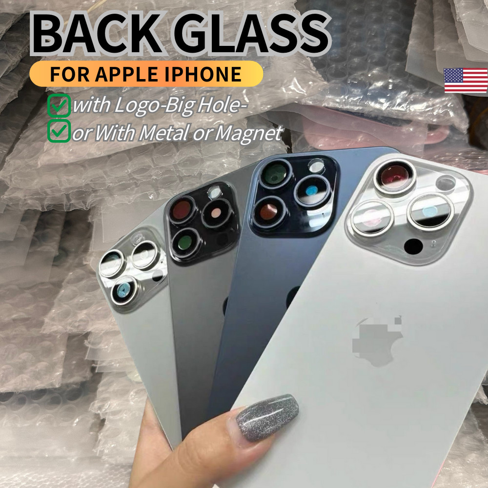 Back Glass Replacement With Metal &Magnet For iPhone16 16e 15 14 17 Pro Max Lot