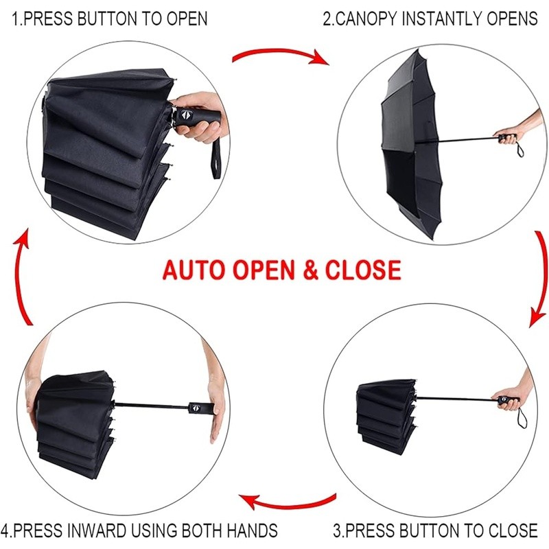 Windproof Compact Travel Umbrella Automatic Open Close Small Purse Umbrella New