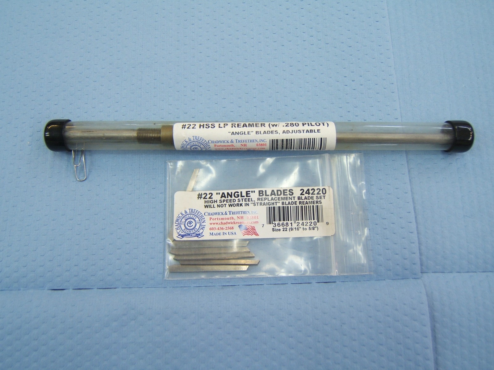 Chadwick & Trefethen 29220 #22 HSS Straight LP Adjustable Blade Reamer