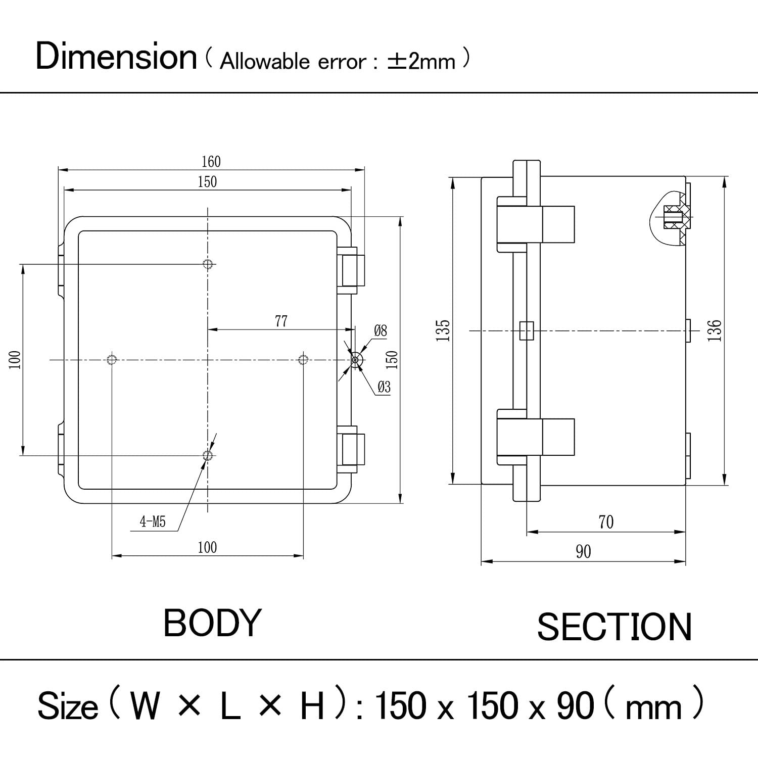 Junction Box IP65 Waterproof ABS Plastic Enclosure Hinged PC Clear Cover Elec...