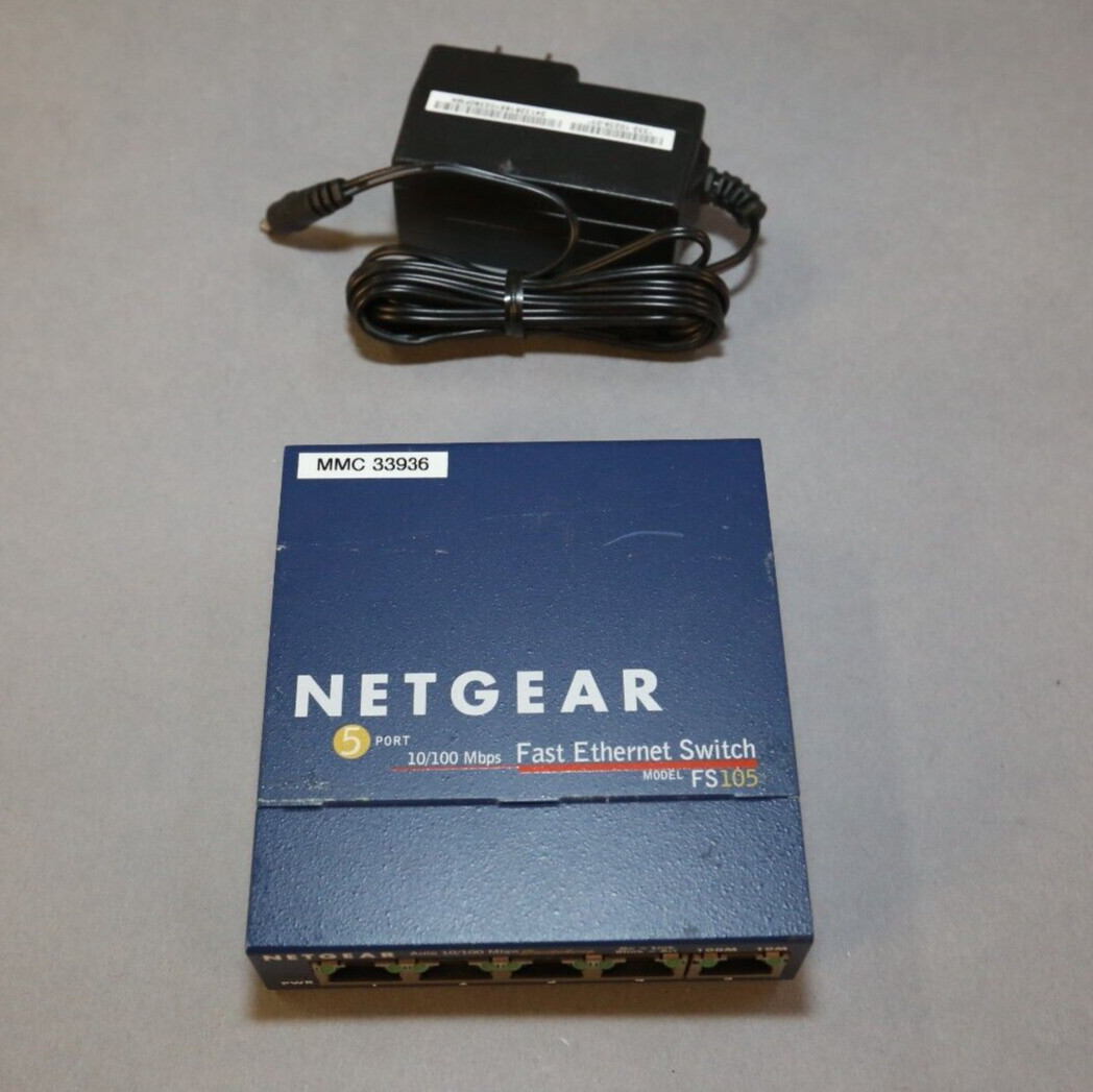 NETGEAR ProSafe FS105 5-Port 10/100 Fast Ethernet Switch w/ AC Adapter