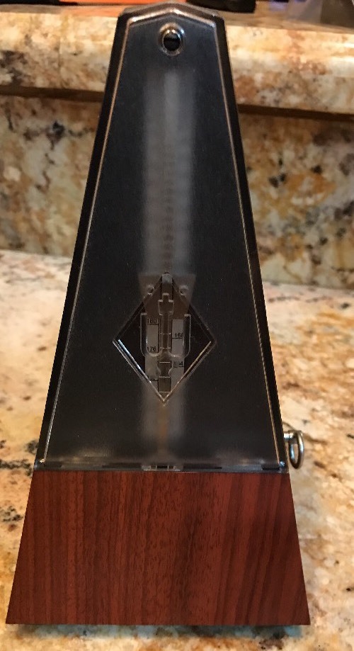 Wittner Metronome  with Plastic Case Mahogany with Clear Cover W/O bell