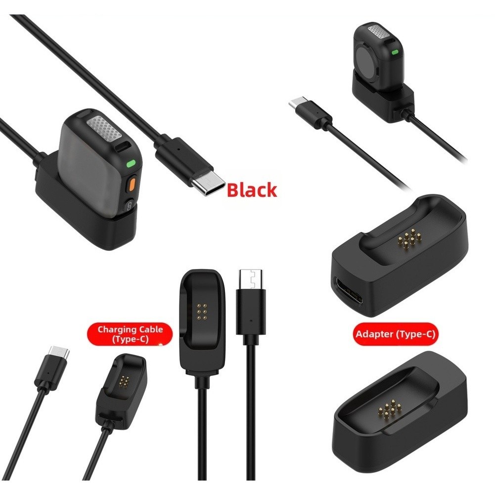For DJI Mic 3 Charging Base ABS Black 1M Cable with Secure Magnetic Fit