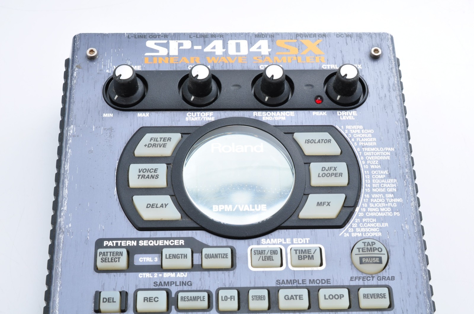 Roland SP-404SX Linear Wave Sampler 2011 w/Adapter + SD Card Working A4A2038