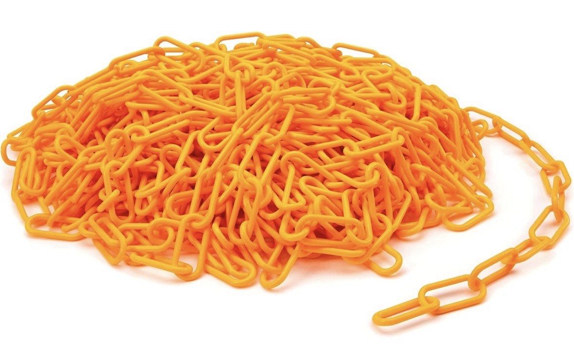 Steelman 100ft. Hi Viz Orange Plastic Safety Chain Barrier Garage Construction