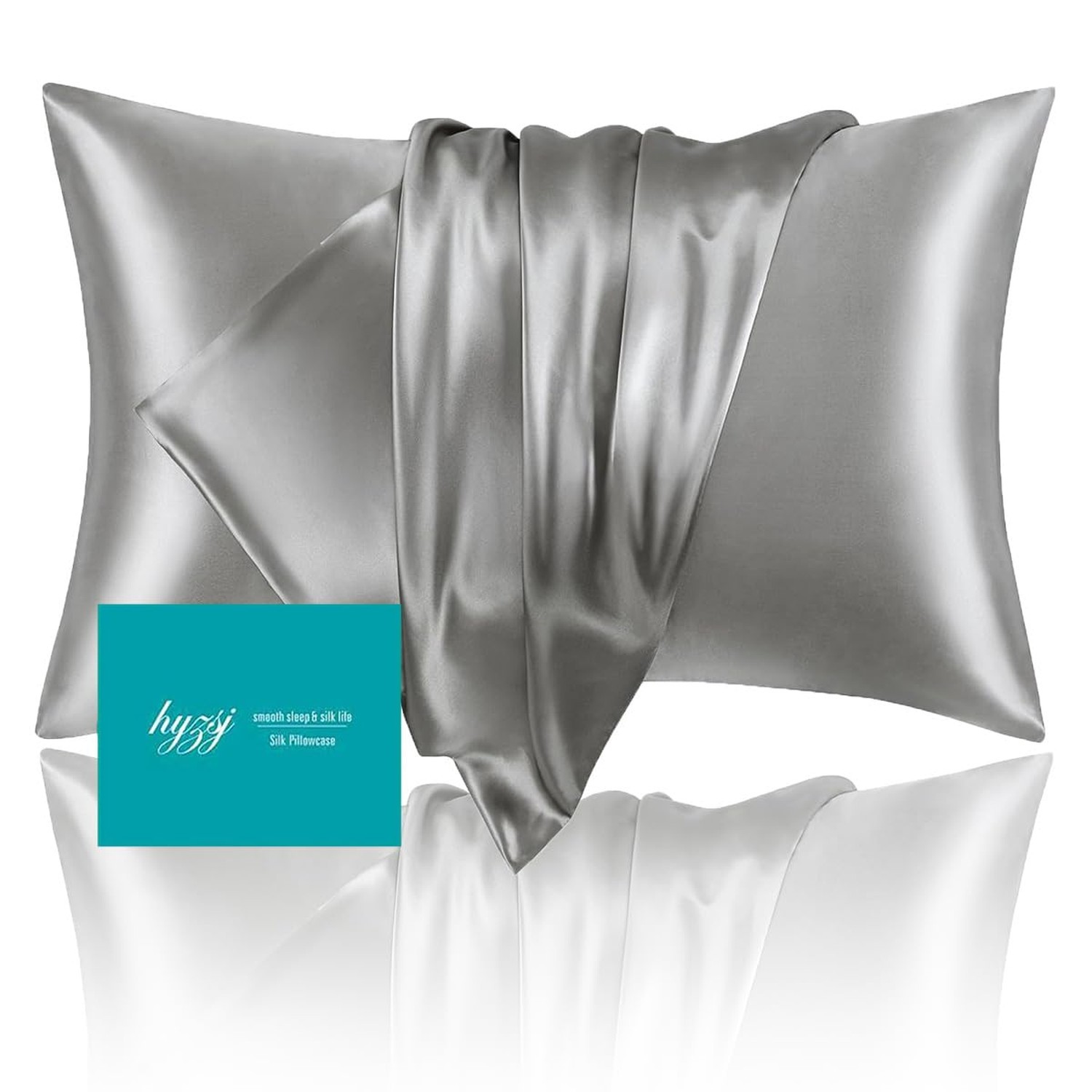 100% Mulberry Silk Pillowcase with Hidden Zipper Soft Cooling Smooth Pillow Cove